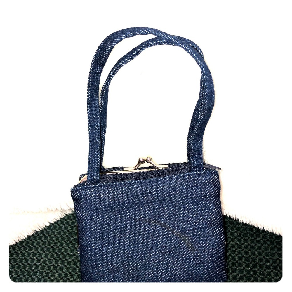 Wallet size blue jean Mini Purse/Wristlet
